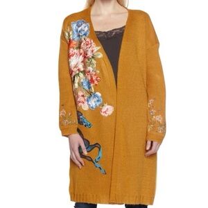 Aratta Mustard Floral Cardigan
